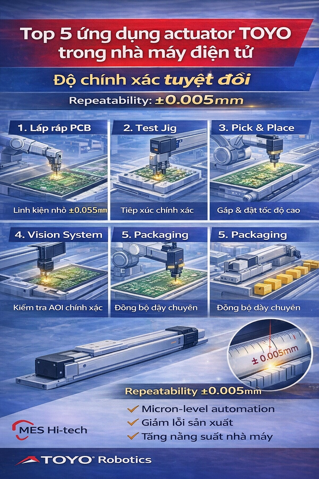 Toyo actuators in electronics manufacturing applications