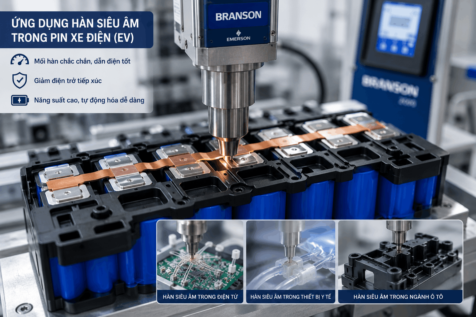 Ứng dụng hàn siêu âm trong pin xe điện