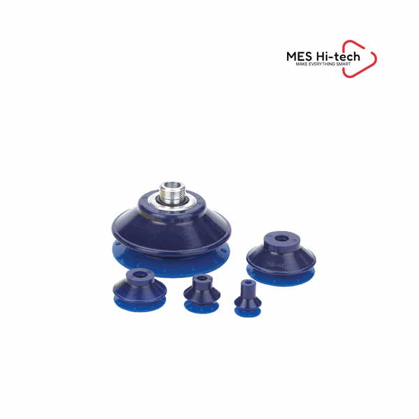 Airbest SBP – giác hút ống xếp PU 7 cỡ, lực kéo tách 3,5–173 N, khối lượng 0,8–68,3 g