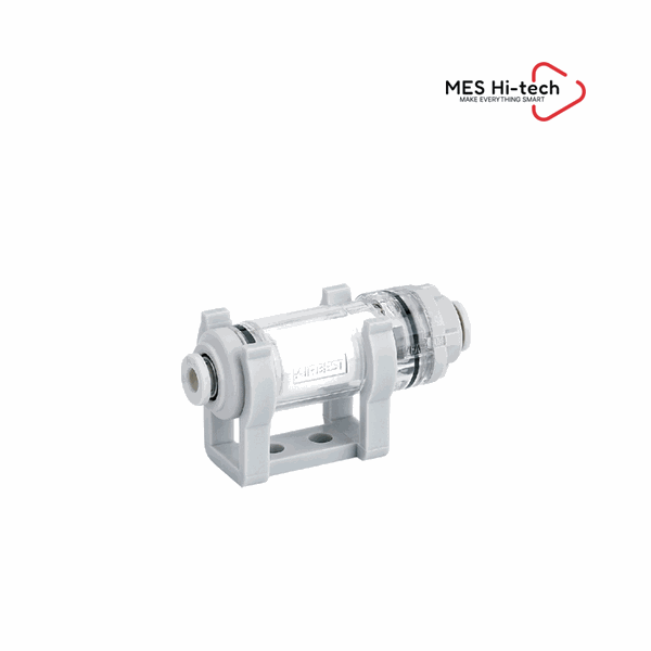 Airbest ZFA – lọc chân không nối thẳng φ4–φ12 mm, độ lọc 5 µm, lưu lượng tới 370 NL/min